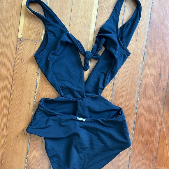 Mara Hoffman front twist one piece swimsuit black XS - Picture 5 of 6